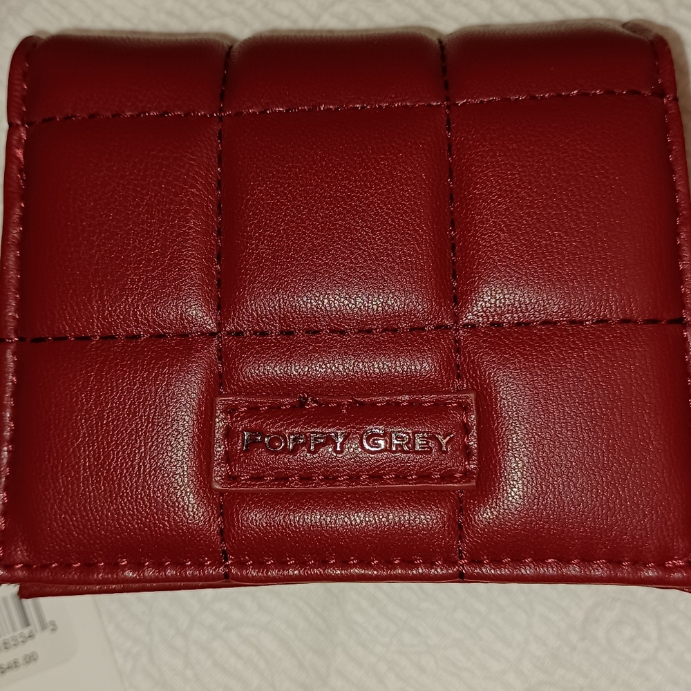 POPPY GREY QUILTED PRESTON MEDIUM BIFOLD WALLET W/
